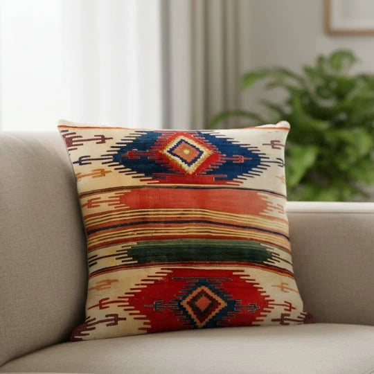 Cushion Cover Boho Pattern Polyester 17.7-Inch Square
