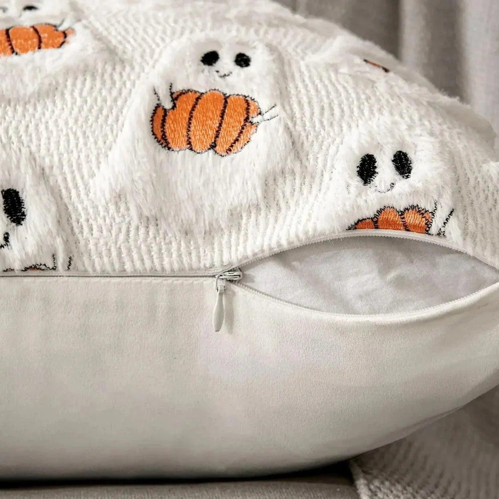 Cushion Cover Pumpkin Print Microfiber Machine Washable
