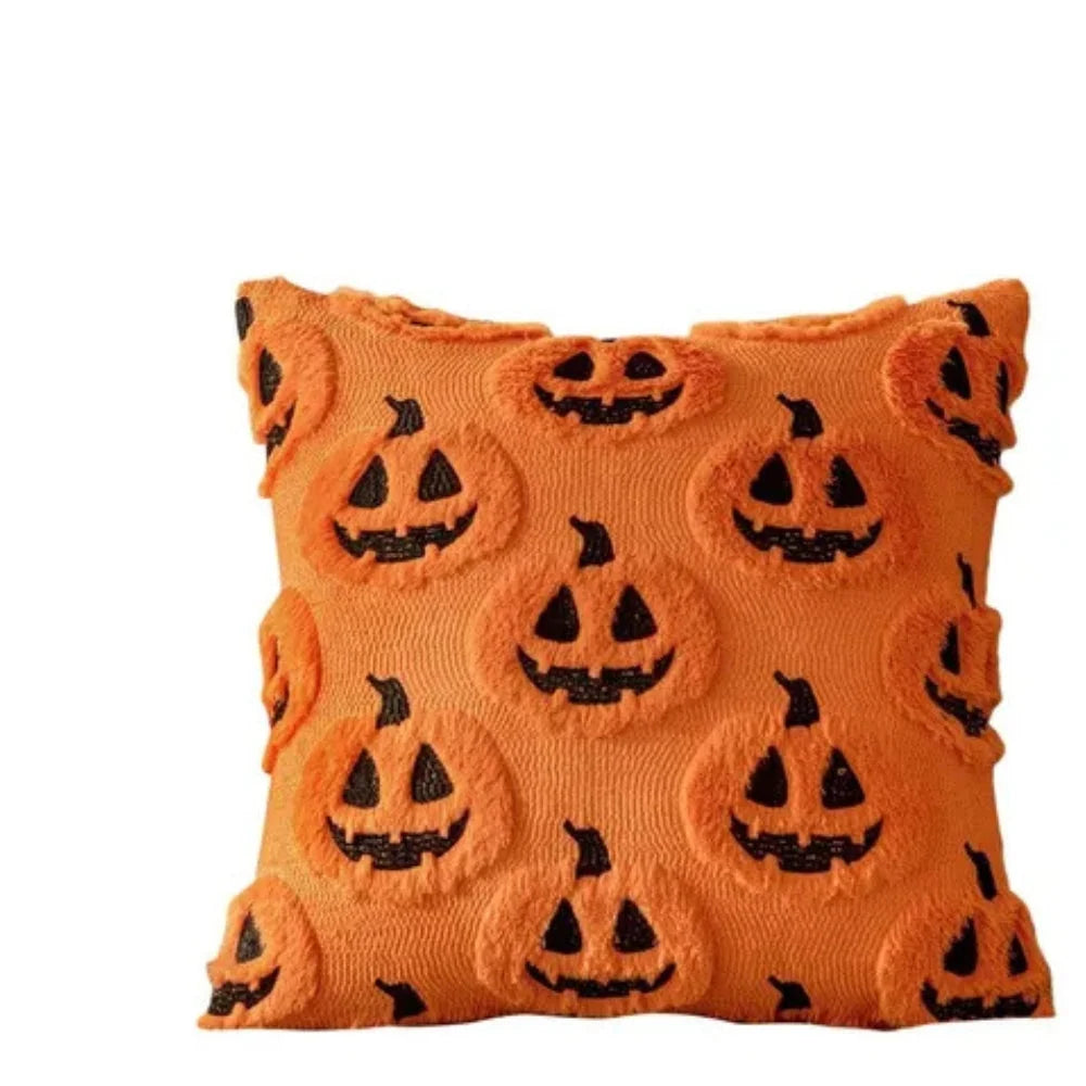 Cushion Cover Pumpkin Print Microfiber Machine Washable