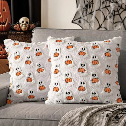 Cushion Cover Pumpkin Print Microfiber Machine Washable