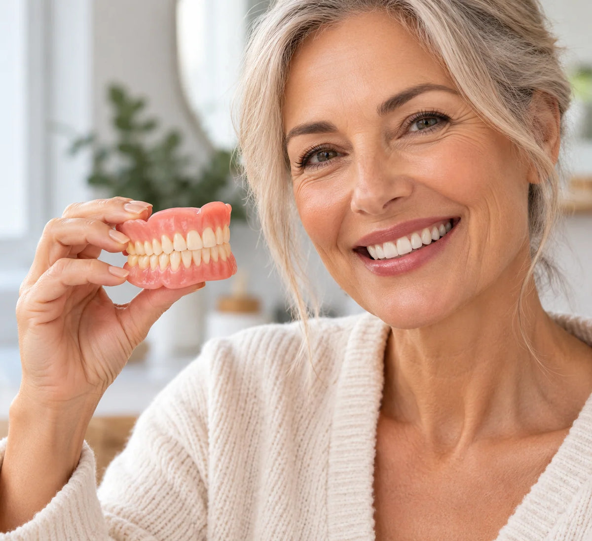 Denture Set Heat-Molded Custom Fit Suction Retention