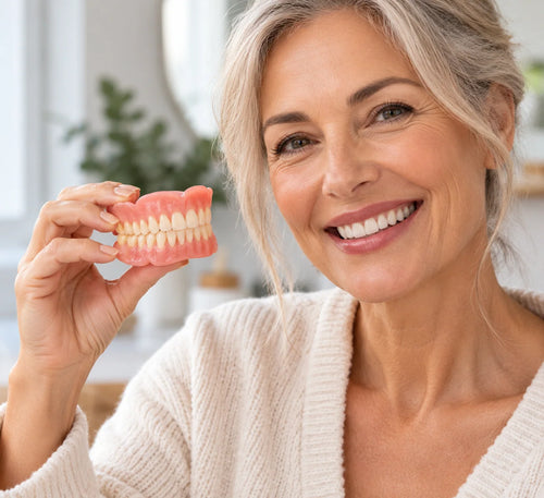 Denture Set Heat-Molded Custom Fit Suction Retention