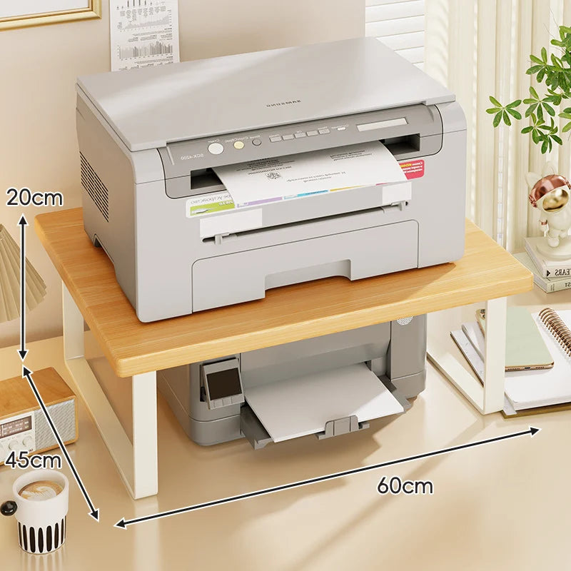 Desktop Riser Two-Tier Wood Surface Steel Frame