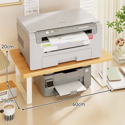 Desktop Riser Two-Tier Wood Surface Steel Frame