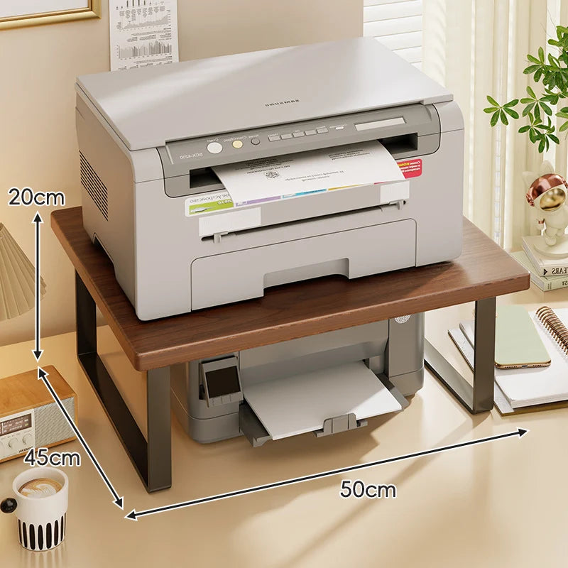 Desktop Riser Two-Tier Wood Surface Steel Frame