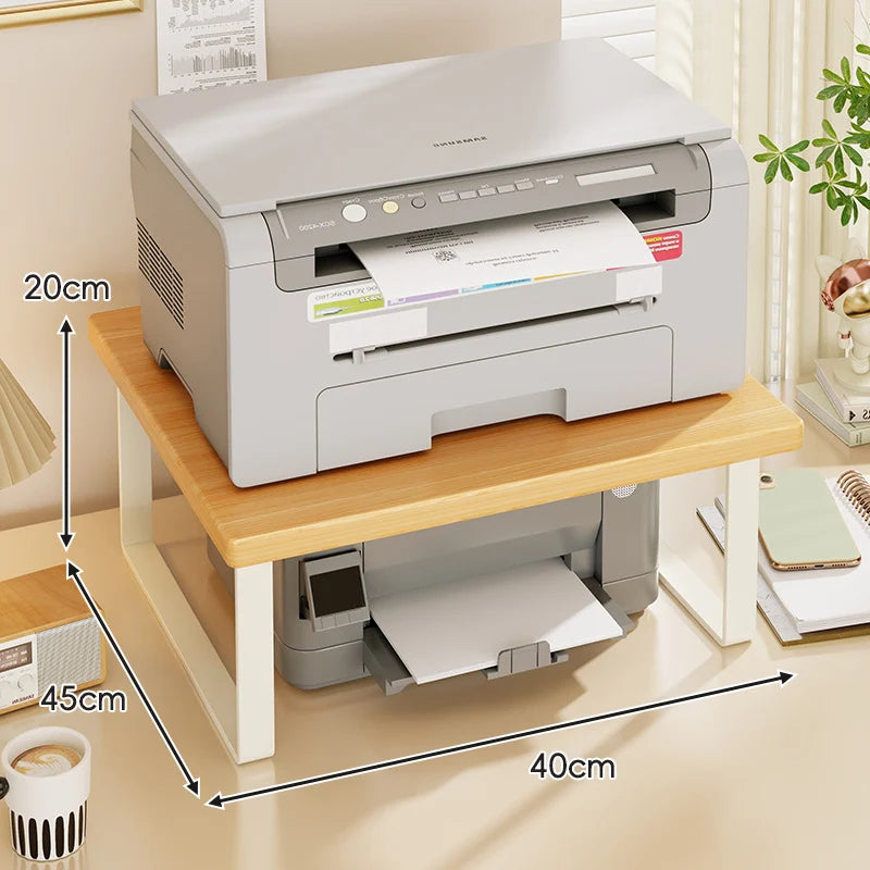 Desktop Riser Two-Tier Wood Surface Steel Frame