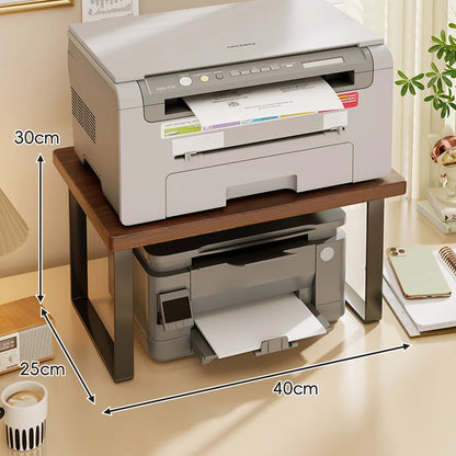 Desktop Riser Two-Tier Wood Surface Steel Frame
