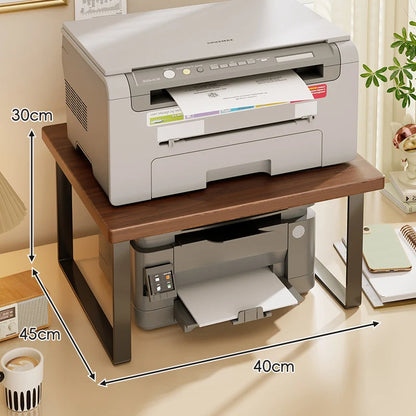 Desktop Riser Two-Tier Wood Surface Steel Frame