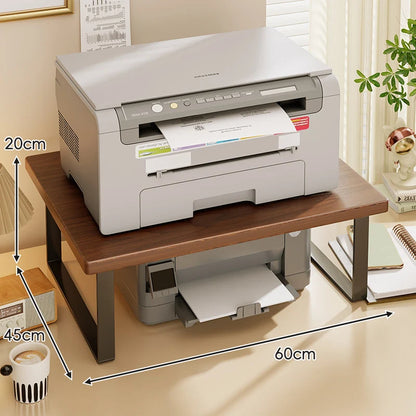 Desktop Riser Two-Tier Wood Surface Steel Frame
