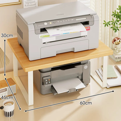 Desktop Riser Two-Tier Wood Surface Steel Frame