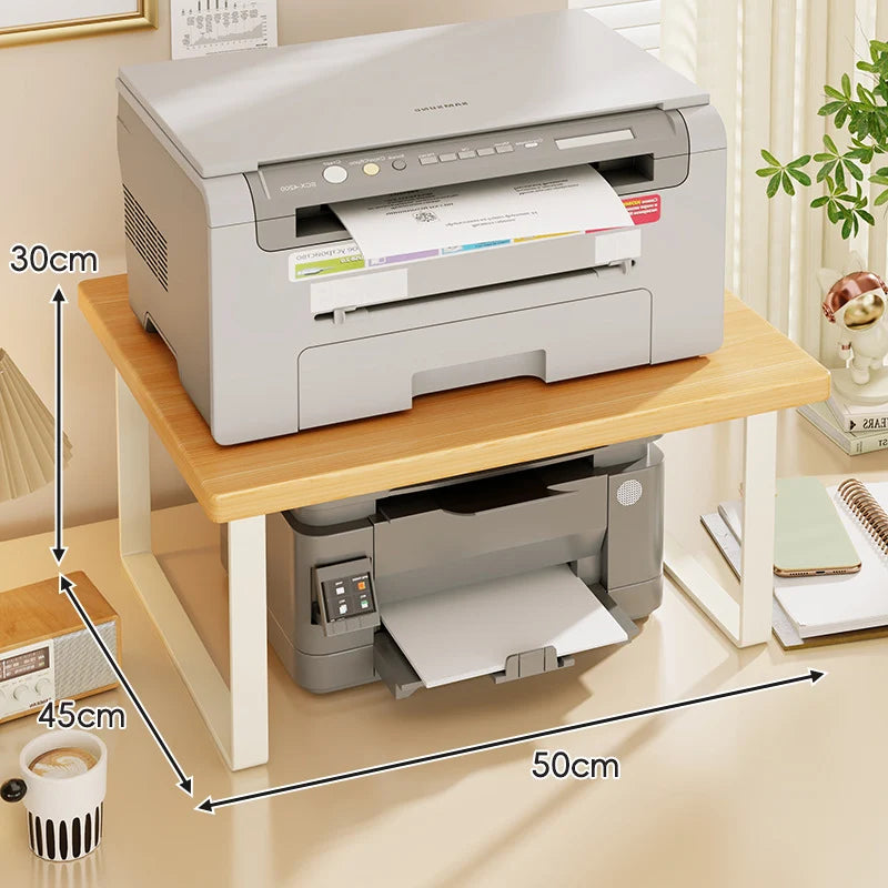 Desktop Riser Two-Tier Wood Surface Steel Frame