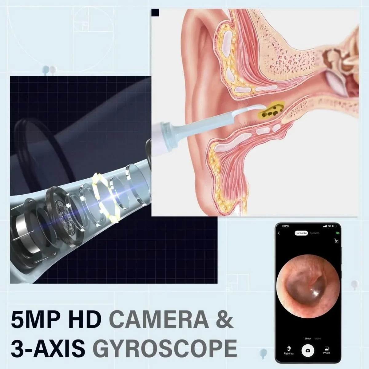 Ear Cleaner Camera HD Wireless With LED Lights