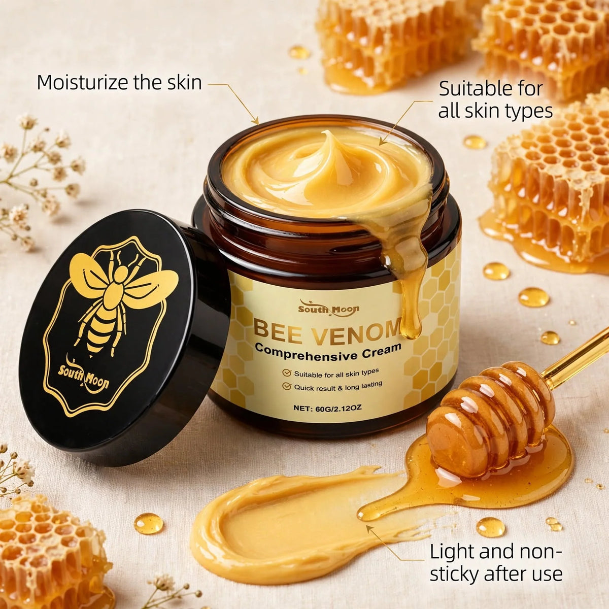 Face Cream Set Bee Peptide & Gua Sha Tool