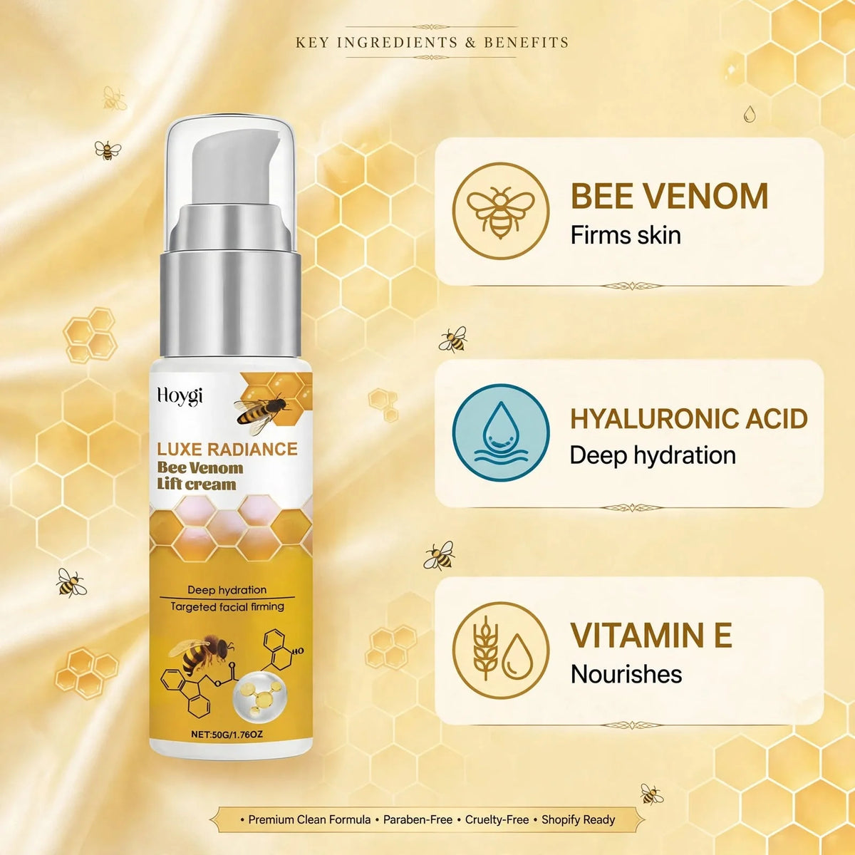 Face Cream Set Bee Peptide & Gua Sha Tool