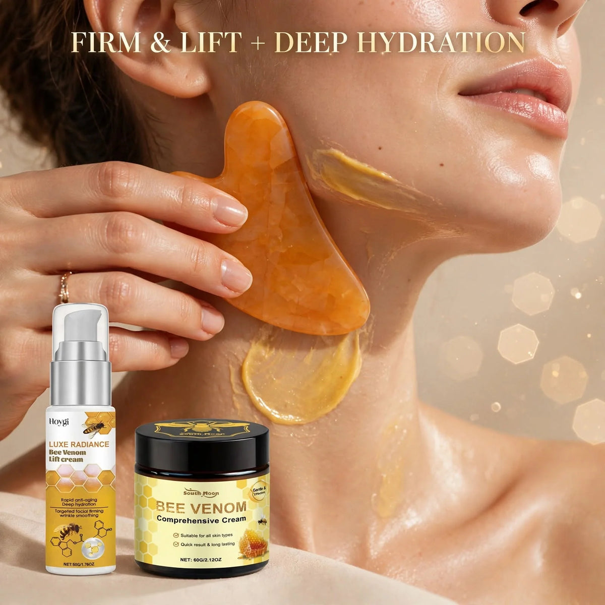 Face Cream Set Bee Peptide & Gua Sha Tool