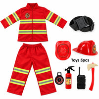 Red uniform + belt + helmet (4 pieces)
