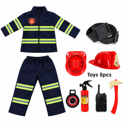 Firefighter Costume Reflective-Style Trim Machine-Washable