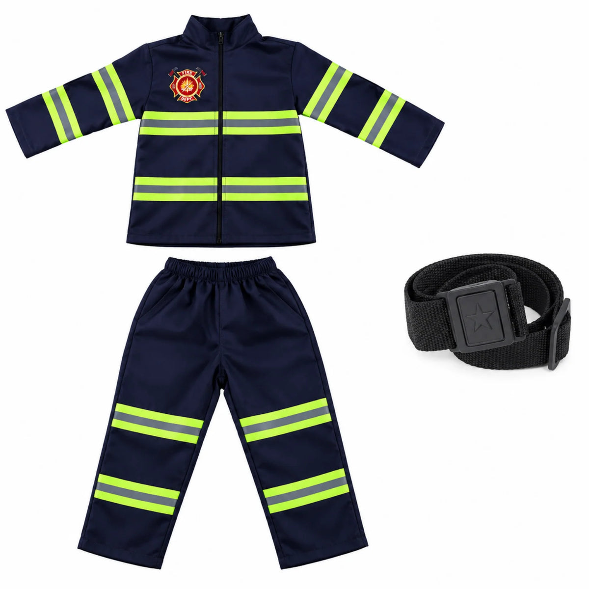 Firefighter Costume Reflective-Style Trim Machine-Washable