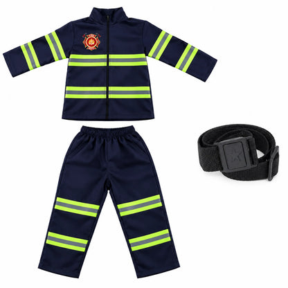 Firefighter Costume Reflective-Style Trim Machine-Washable