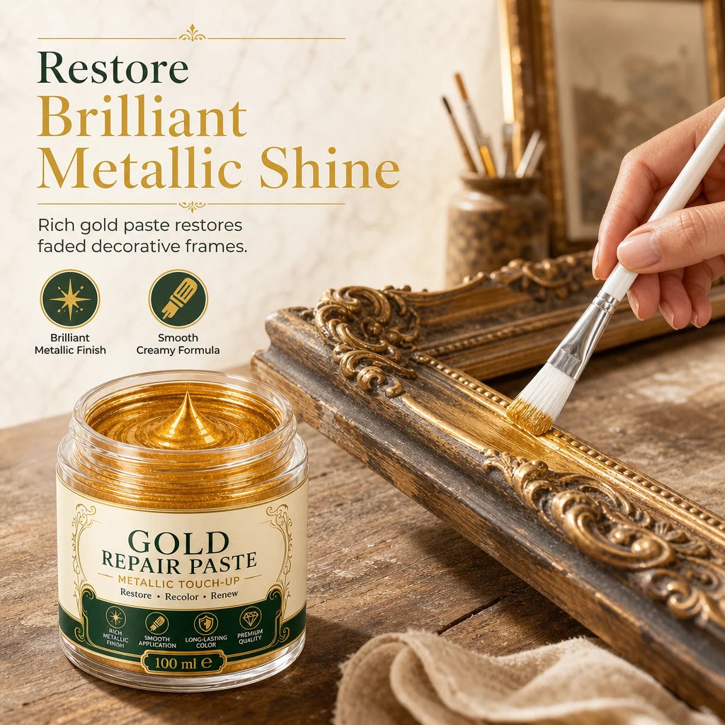 Gold Decor Repair Paste Water-Resistant With Applicator Brush