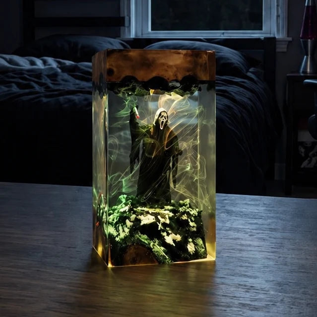 Halloween Table Lamp Handmade Resin Warm LED Glow