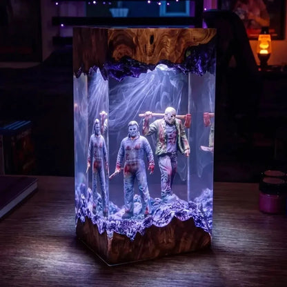 Halloween Table Lamp Handmade Resin Warm LED Glow