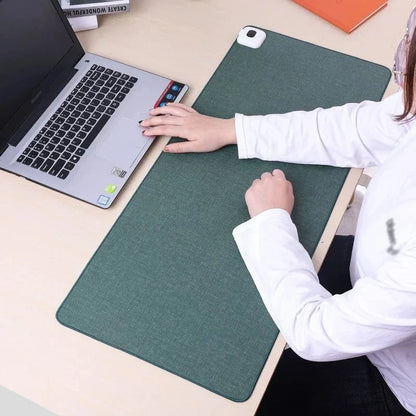 Heated Desk Mat & Mouse Pad Adjustable Temperature Linen-Textured Surface