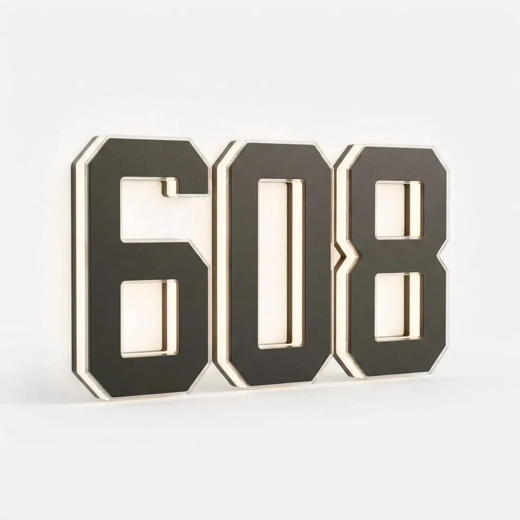 House Number Sign Solar-Powered LED Dusk-to-Dawn Lighting