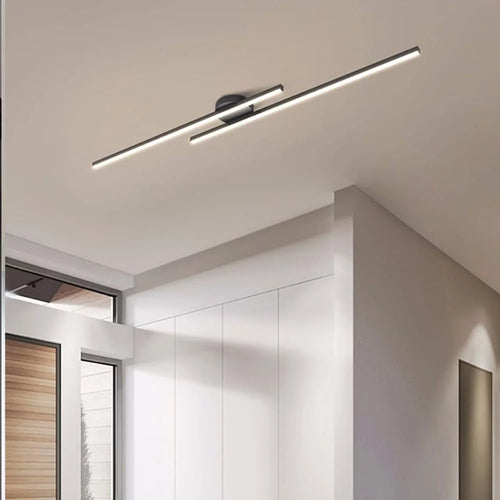LED Ceiling Light Double Linear Semi-Flush Mount Selectable Light Settings