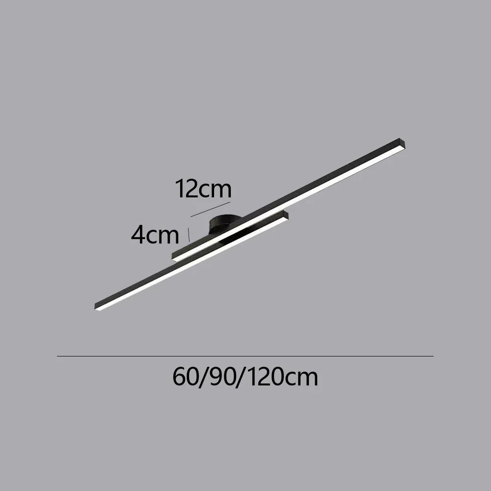 LED Ceiling Light Double Linear Semi-Flush Mount Selectable Light Settings