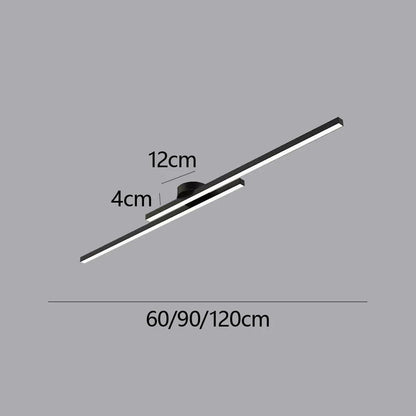 LED Ceiling Light Double Linear Semi-Flush Mount Selectable Light Settings