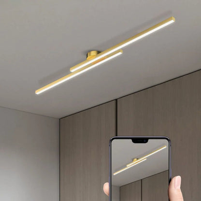LED Ceiling Light Double Linear Semi-Flush Mount Selectable Light Settings