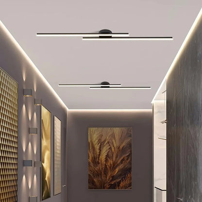 LED Ceiling Light Double Linear Semi-Flush Mount Selectable Light Settings