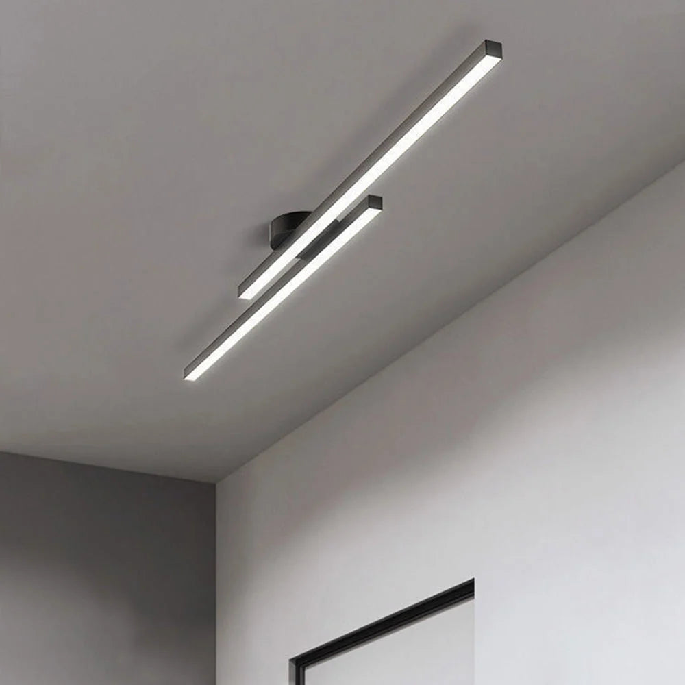 LED Ceiling Light Double Linear Semi-Flush Mount Selectable Light Settings