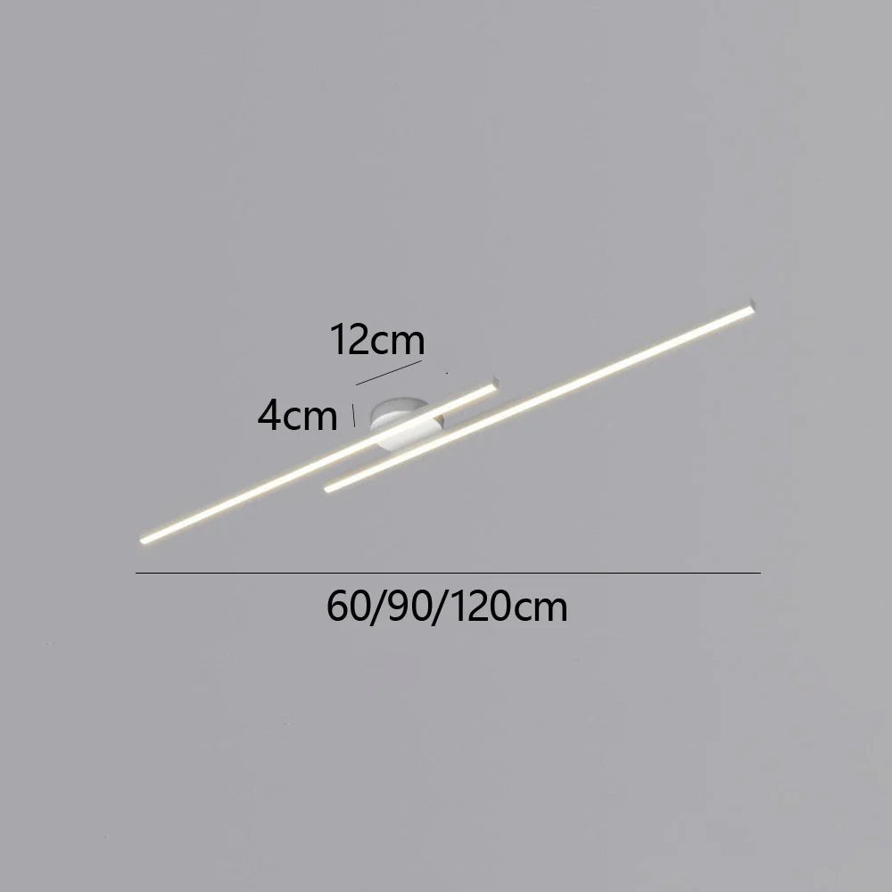 LED Ceiling Light Double Linear Semi-Flush Mount Selectable Light Settings