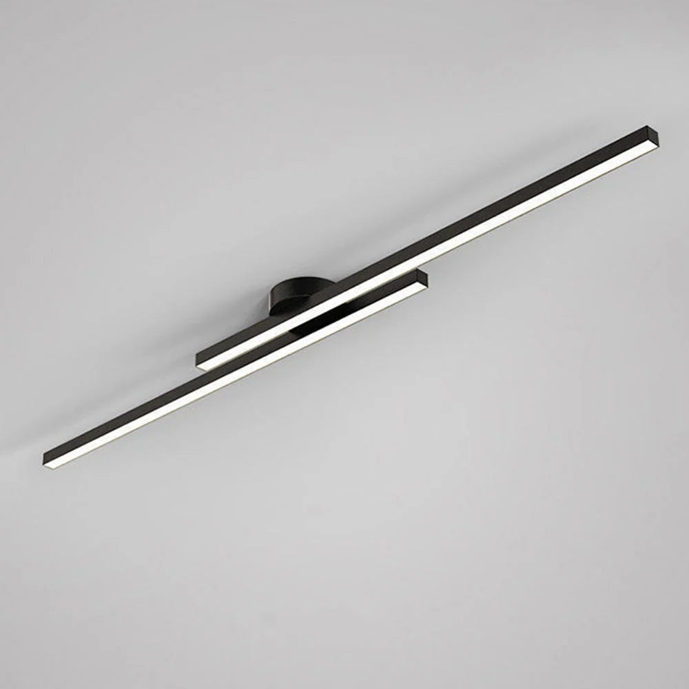 LED Ceiling Light Double Linear Semi-Flush Mount Selectable Light Settings