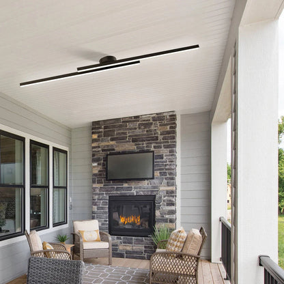 LED Ceiling Light Double Linear Semi-Flush Mount Selectable Light Settings