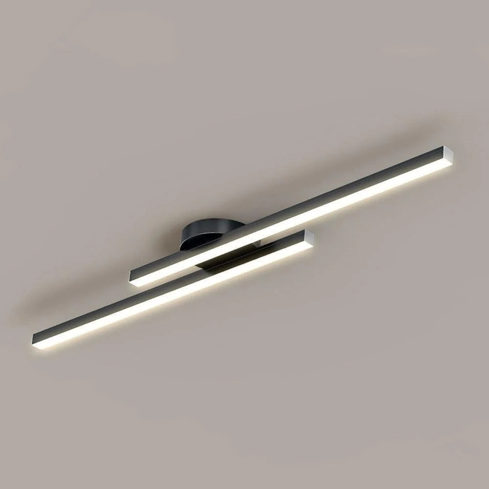 LED Ceiling Light Double Linear Semi-Flush Mount Selectable Light Settings