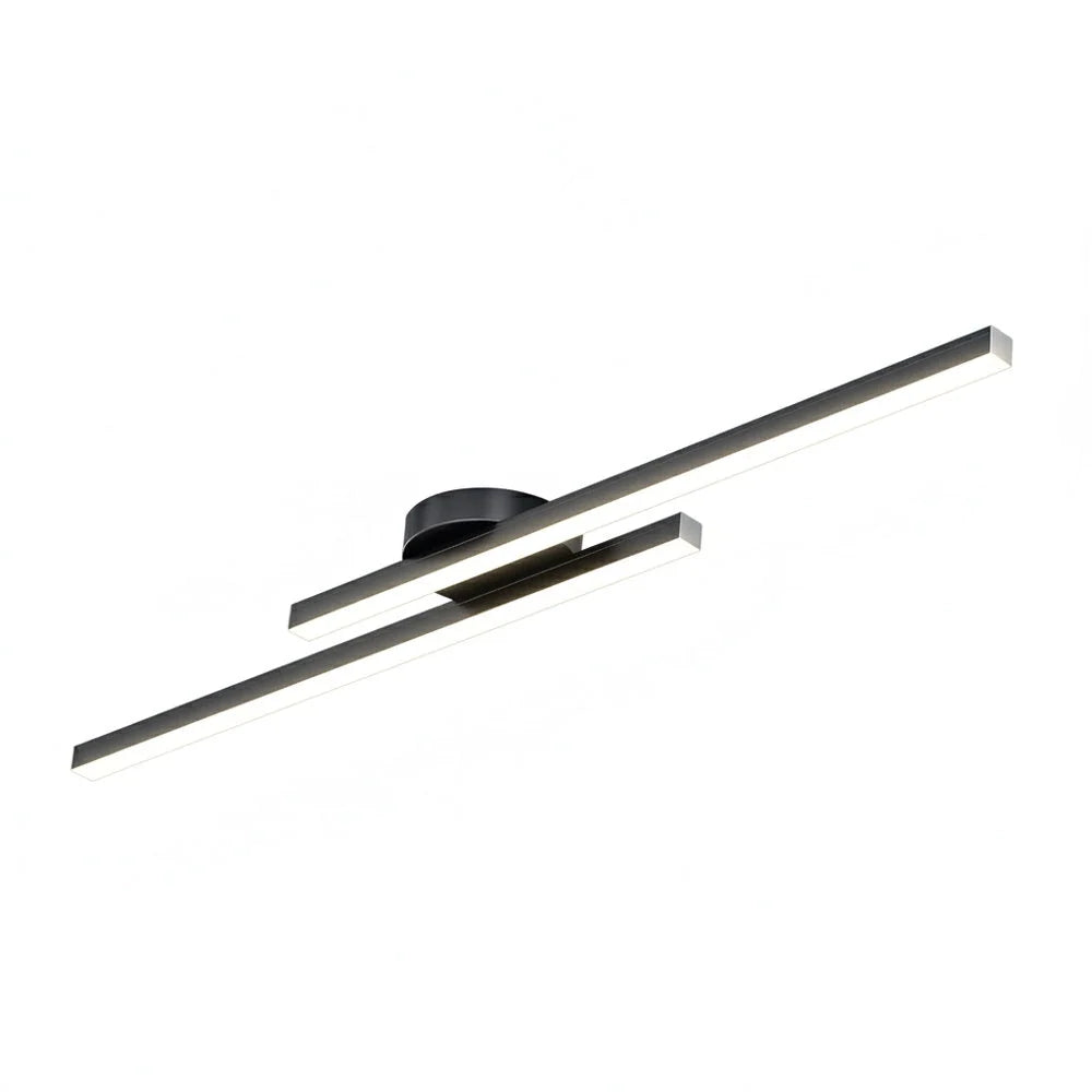 LED Ceiling Light Double Linear Semi-Flush Mount Selectable Light Settings