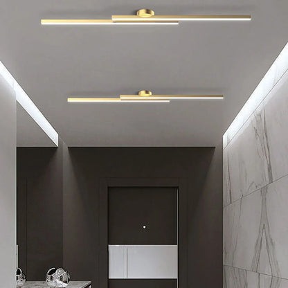 LED Ceiling Light Double Linear Semi-Flush Mount Selectable Light Settings