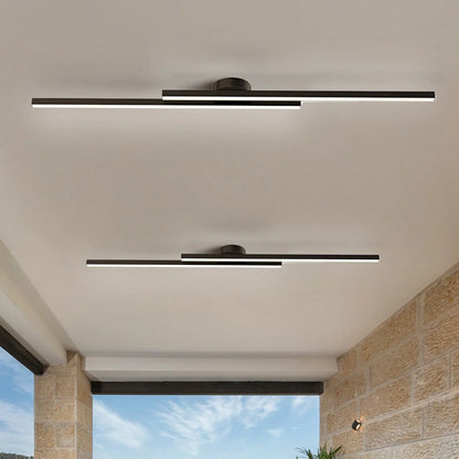 LED Ceiling Light Double Linear Semi-Flush Mount Selectable Light Settings