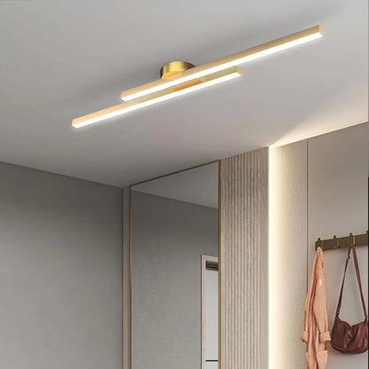 LED Ceiling Light Double Linear Semi-Flush Mount Selectable Light Settings