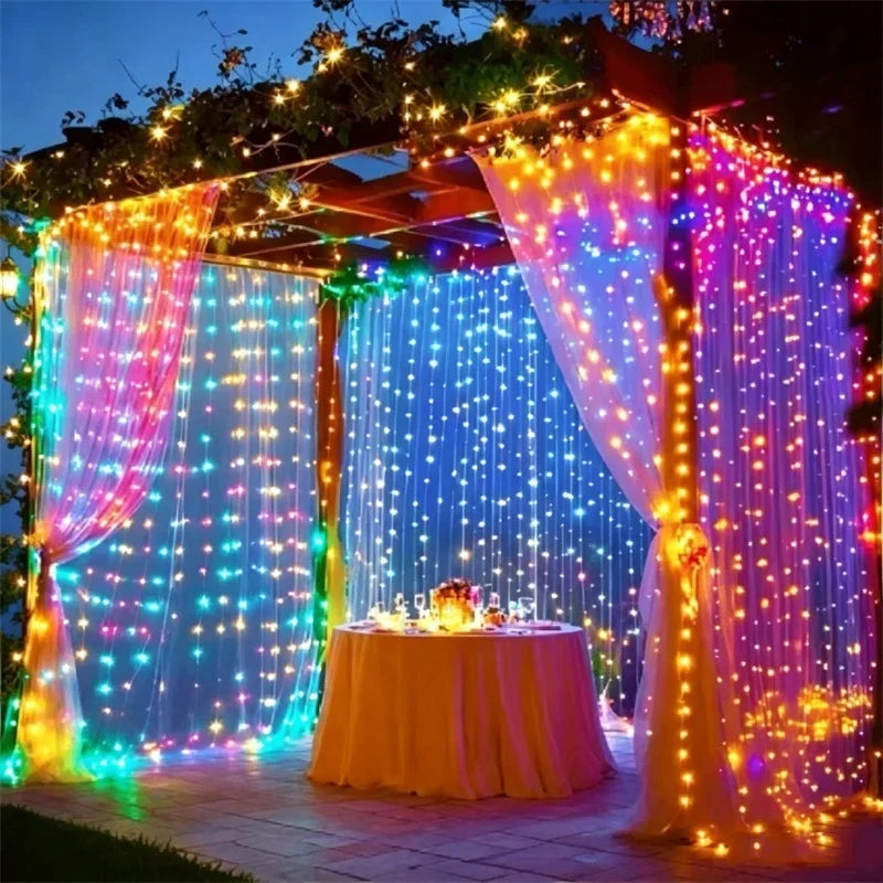 LED Curtain Lights 8 Modes USB-C Powered Remote Control