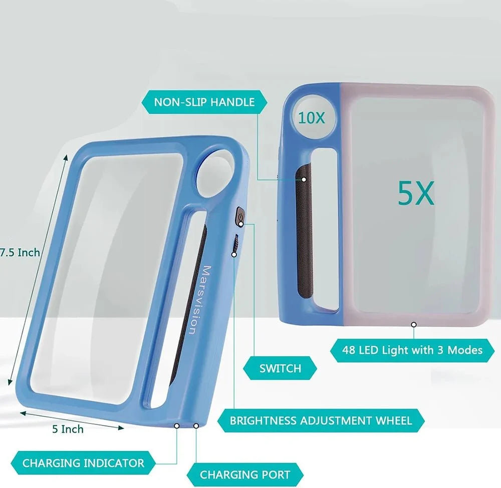 Magnifying Glass 5x/10x With 48 Adjustable LEDs