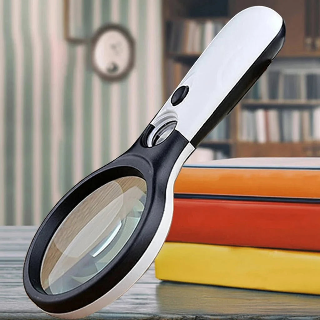 Magnifying Glass Dual Lens 3x & 45x LED Lighted Grip