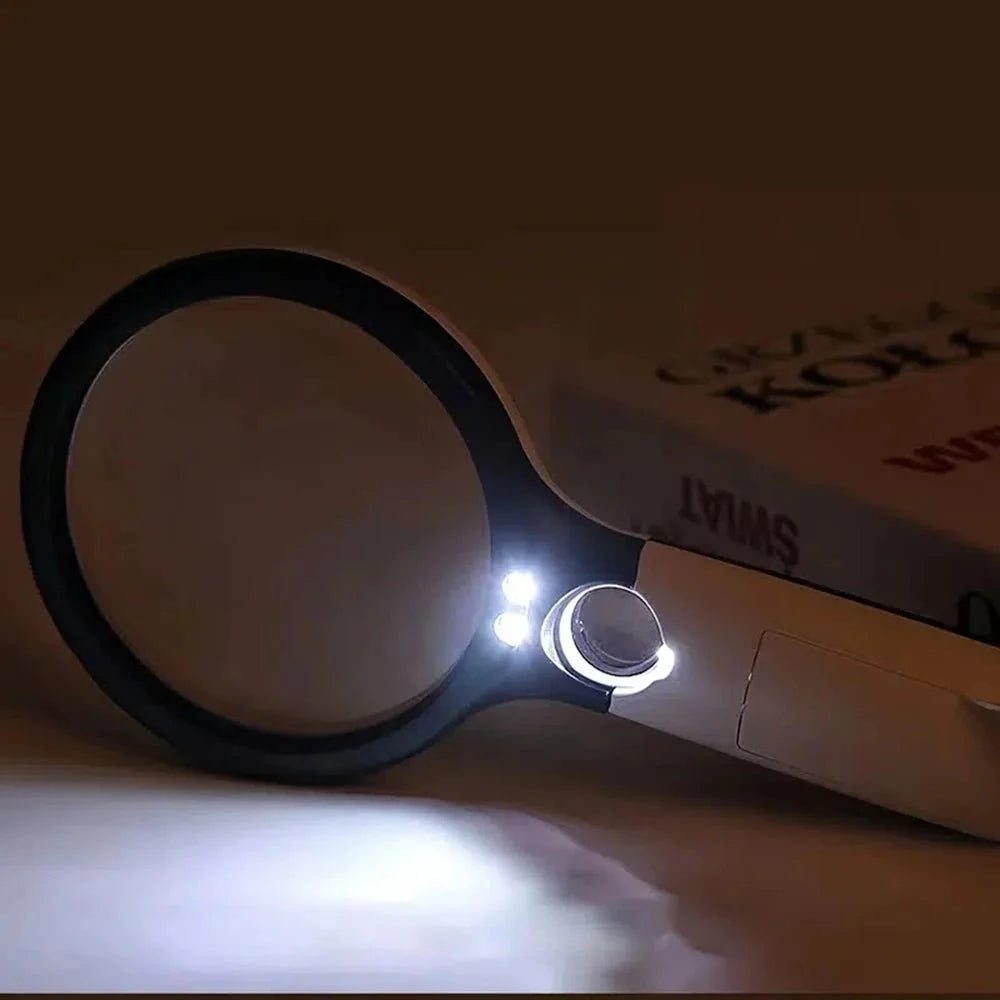 Magnifying Glass Dual Lens 3x & 45x LED Lighted Grip