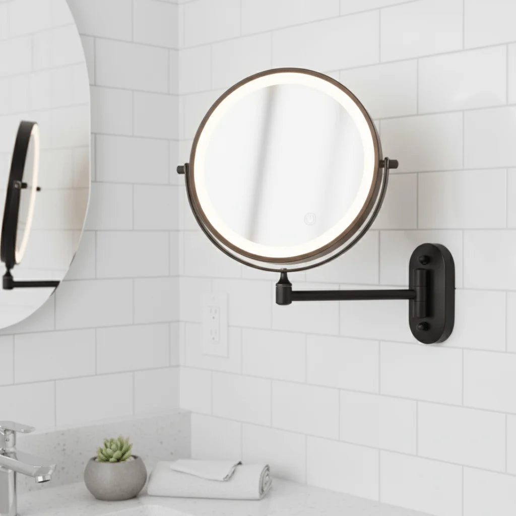 Magnifying Mirror Adjustable LED Rechargeable Cordless 3x–10x Magnification