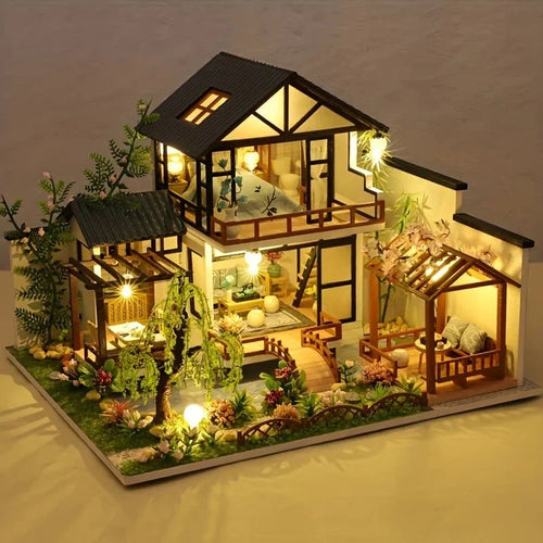 Miniature House Kit DIY Wooden Display Model