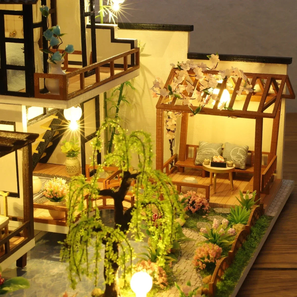 Miniature House Kit DIY Wooden Display Model
