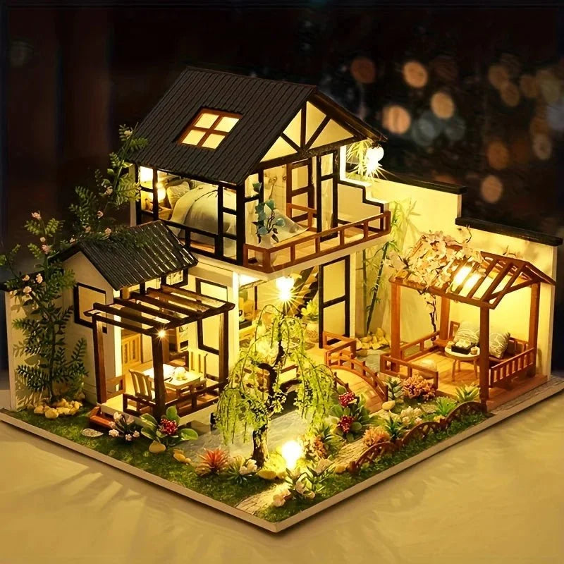 Miniature House Kit DIY Wooden Display Model